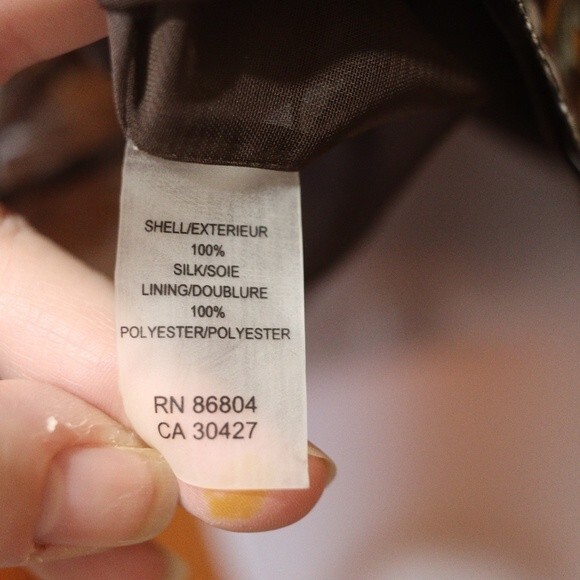 Magaschoni Heritage Paisley Silk Pussycat Bow Top Size 14 Brown Print Elegant - Picture 16 of 16